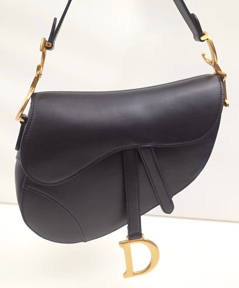 Christian Dior Mini Saddle Calfskin Bag Black